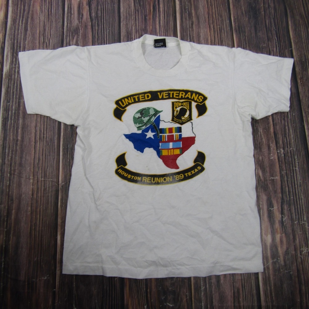 Vintage Screen Stars Best Veterans Shirt Mens L Reunion‎ '89 Single Stitch Tee